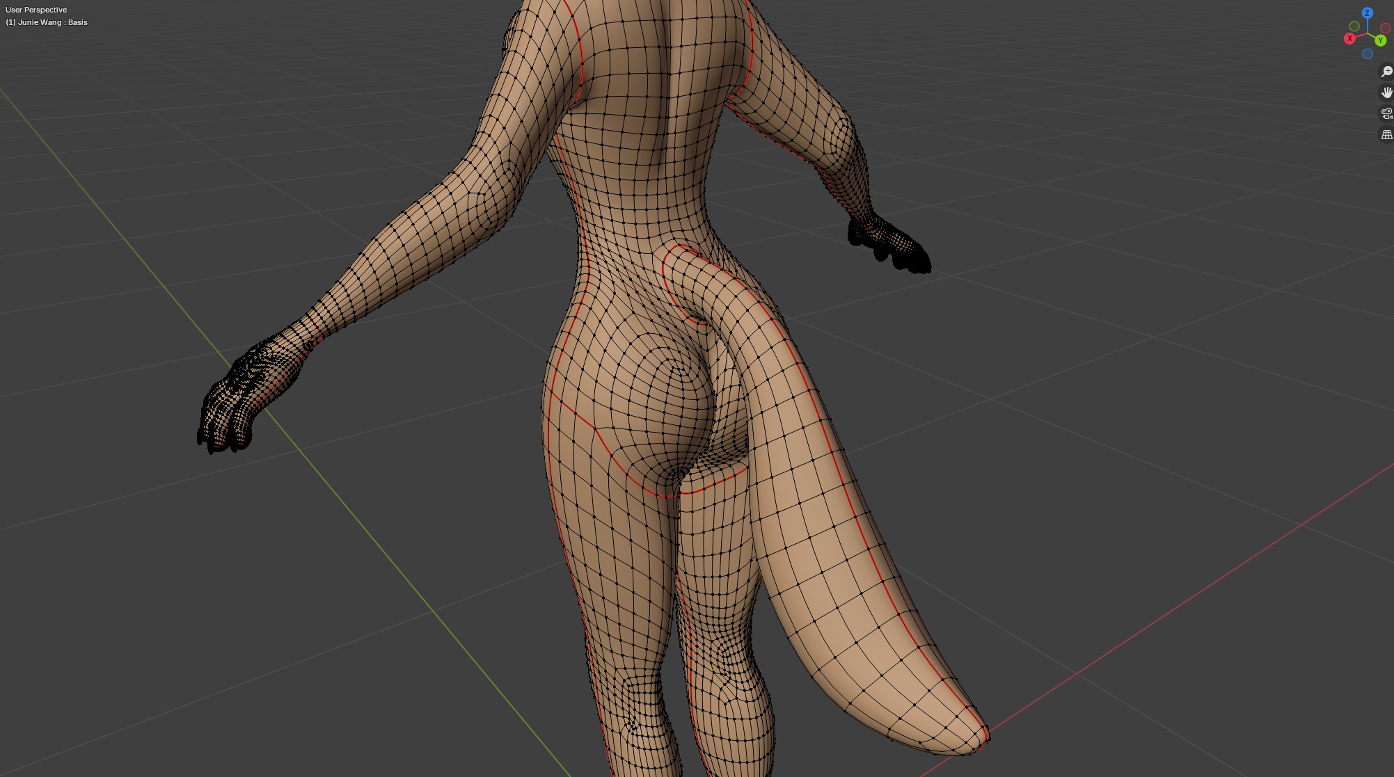 Junie Anthro Fox Low-poly 3D model_54