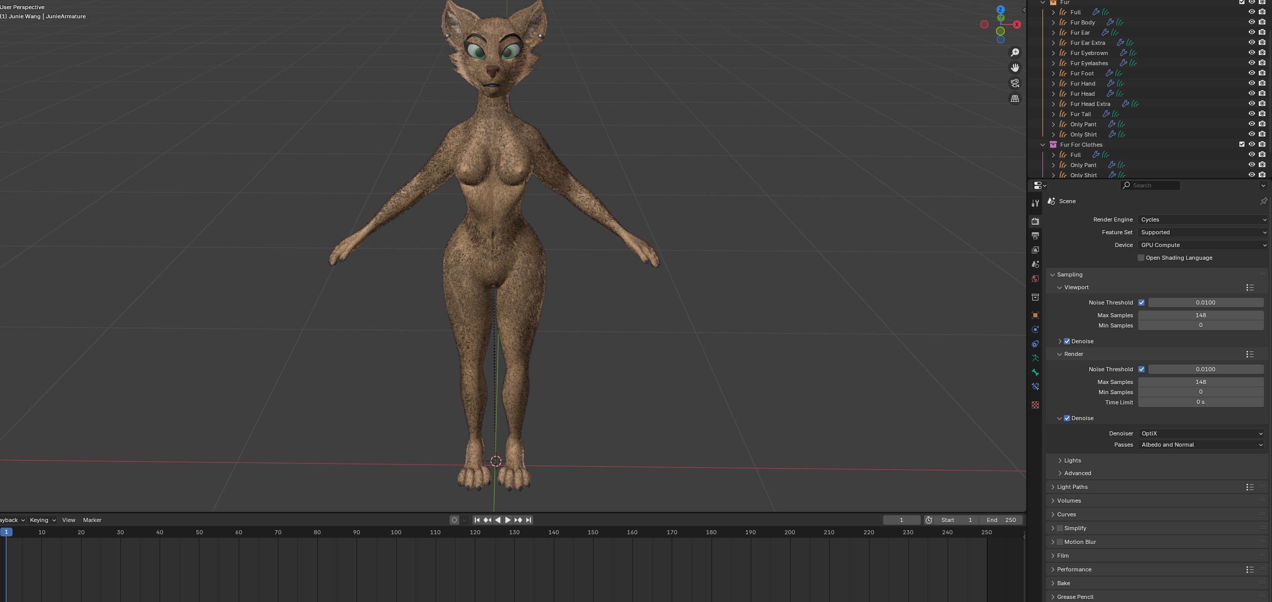 Junie Anthro Fox Low-poly 3D model_65