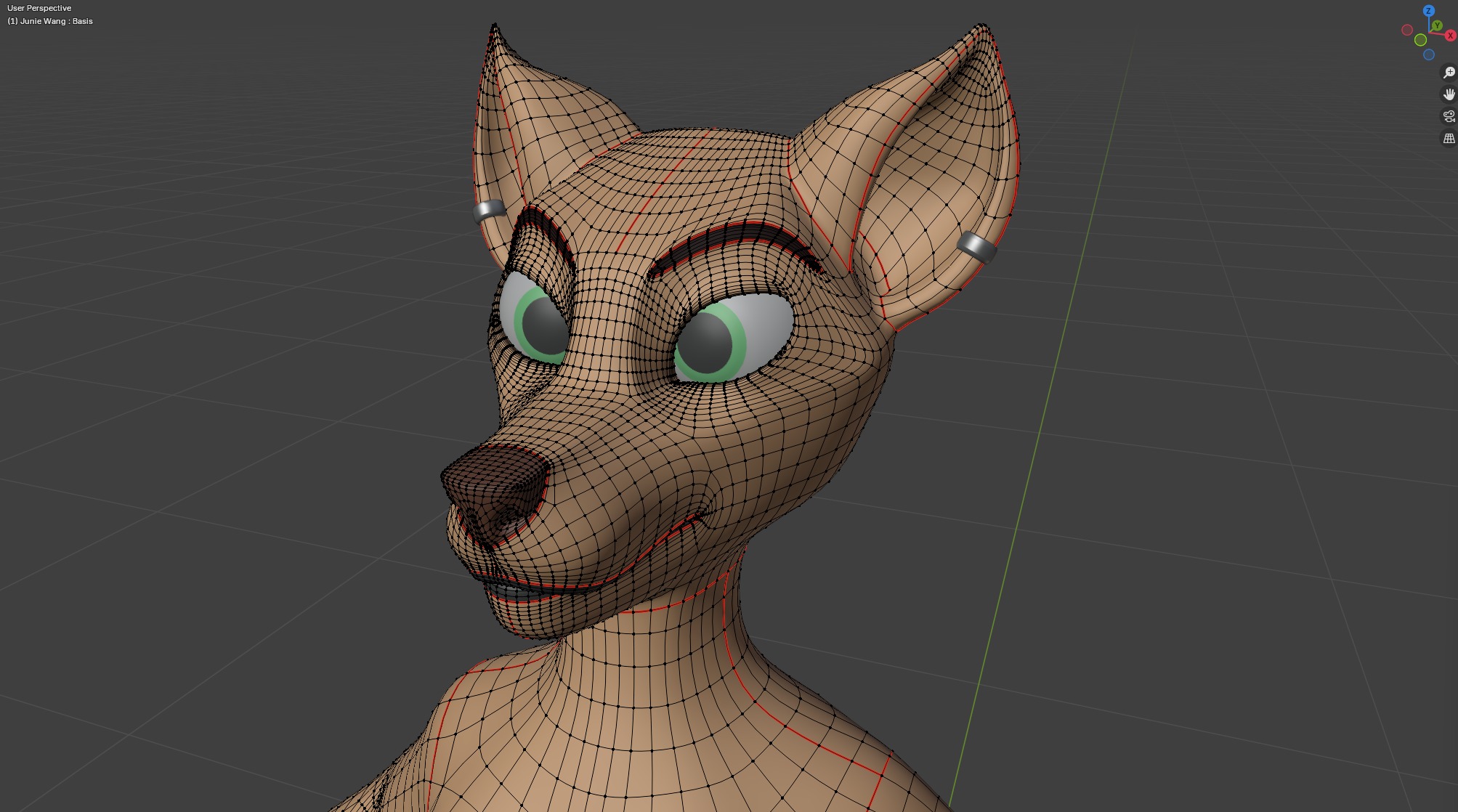 Junie Anthro Fox Low-poly 3D model_51