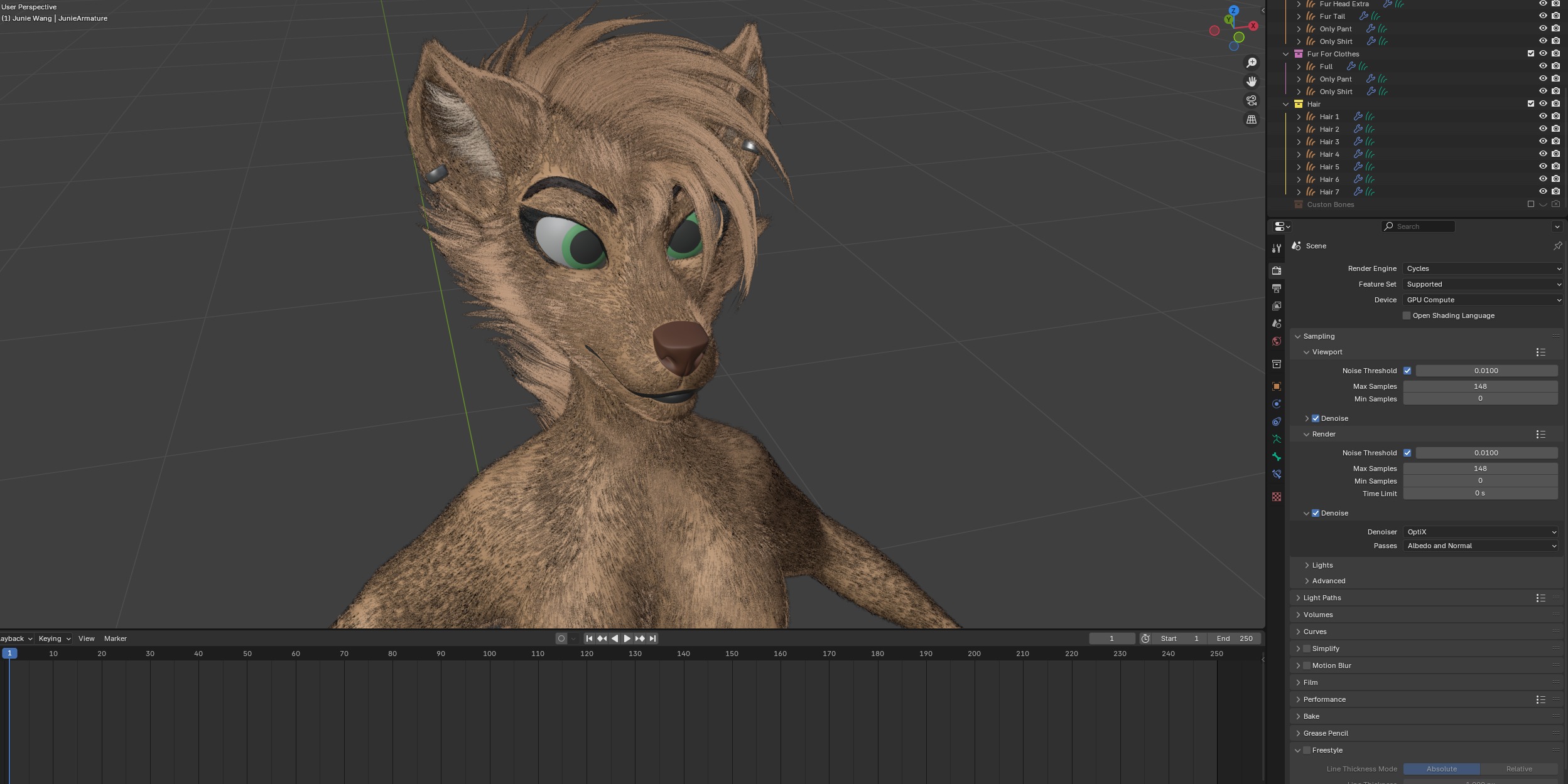 Junie Anthro Fox Low-poly 3D model_67