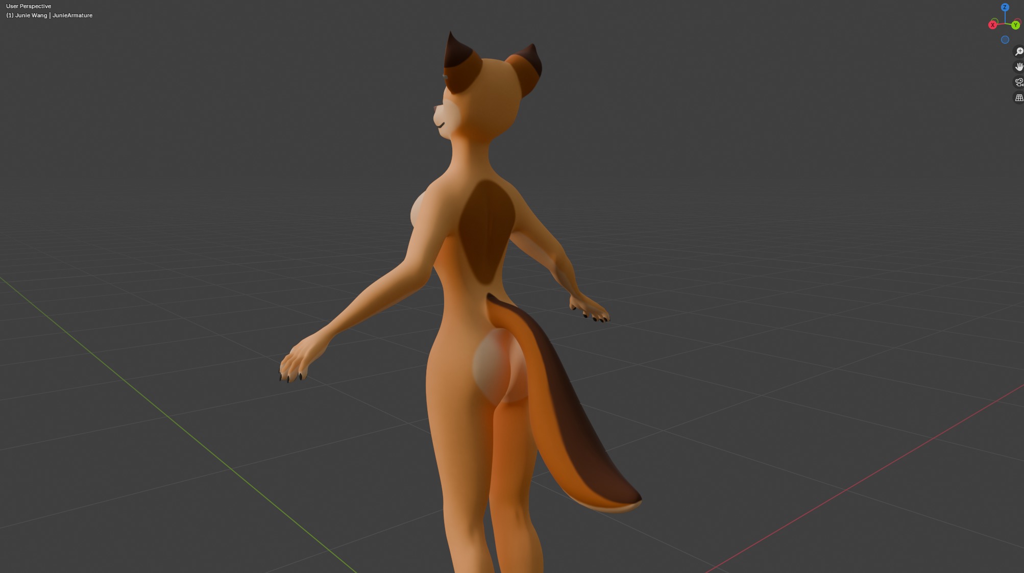 Junie Anthro Fox Low-poly 3D model_48