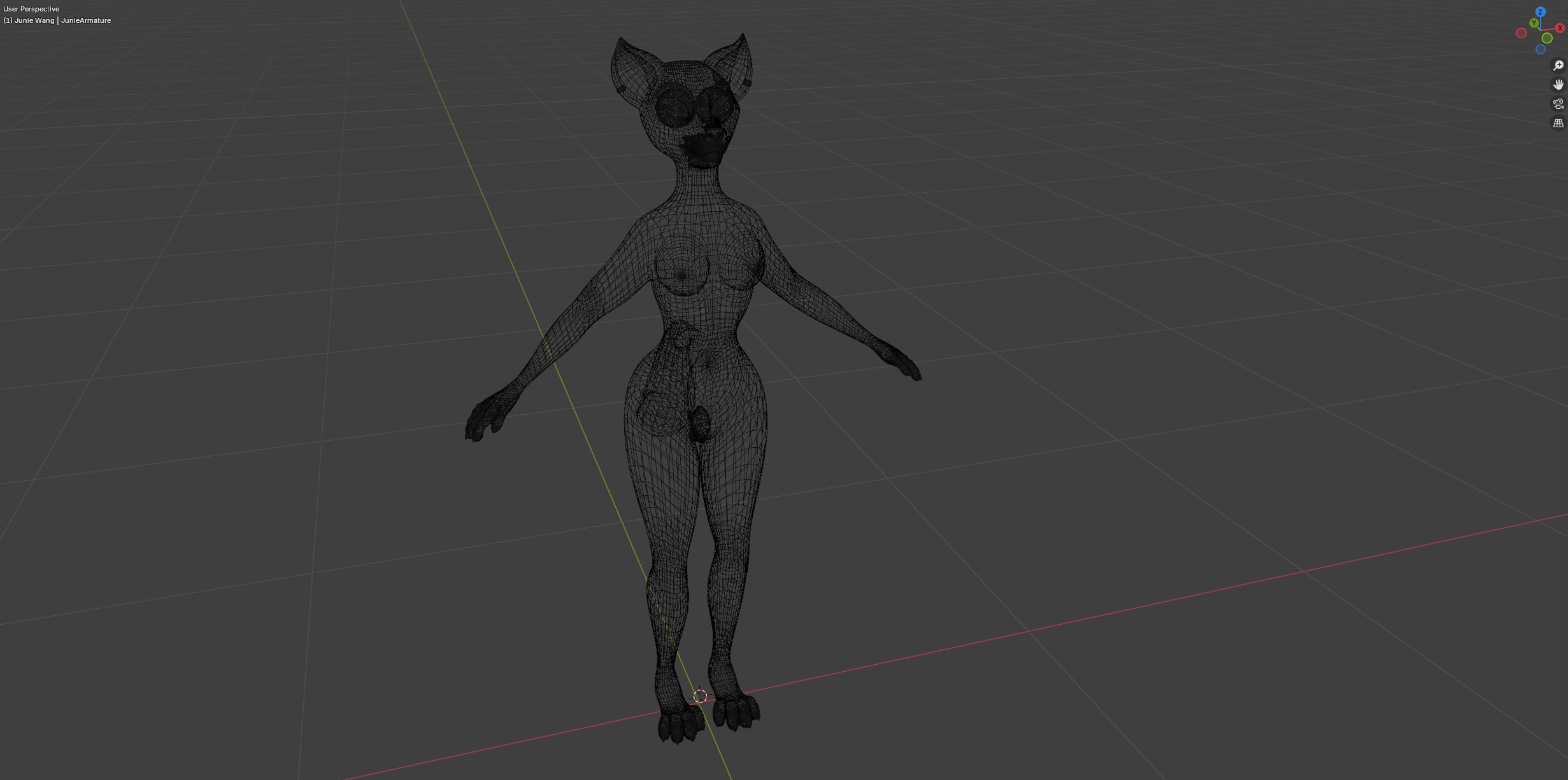 Junie Anthro Fox Low-poly 3D model_36