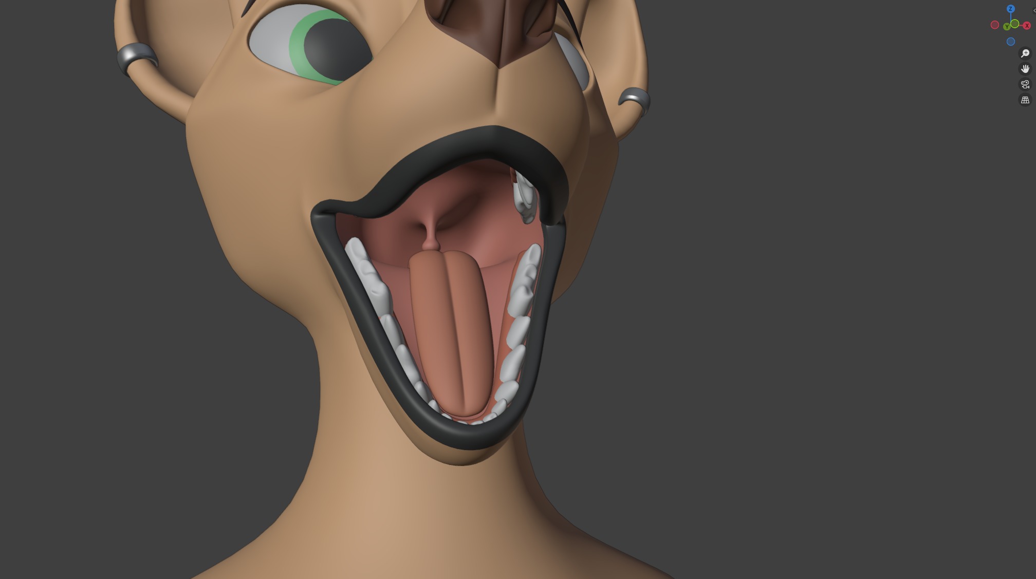 Junie Anthro Fox Low-poly 3D model_64