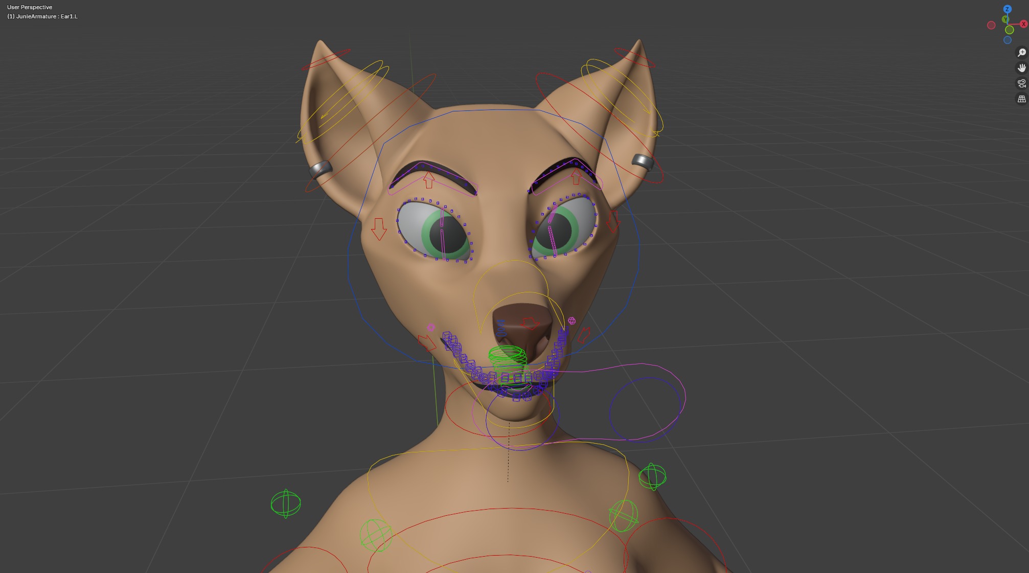 Junie Anthro Fox Low-poly 3D model_45