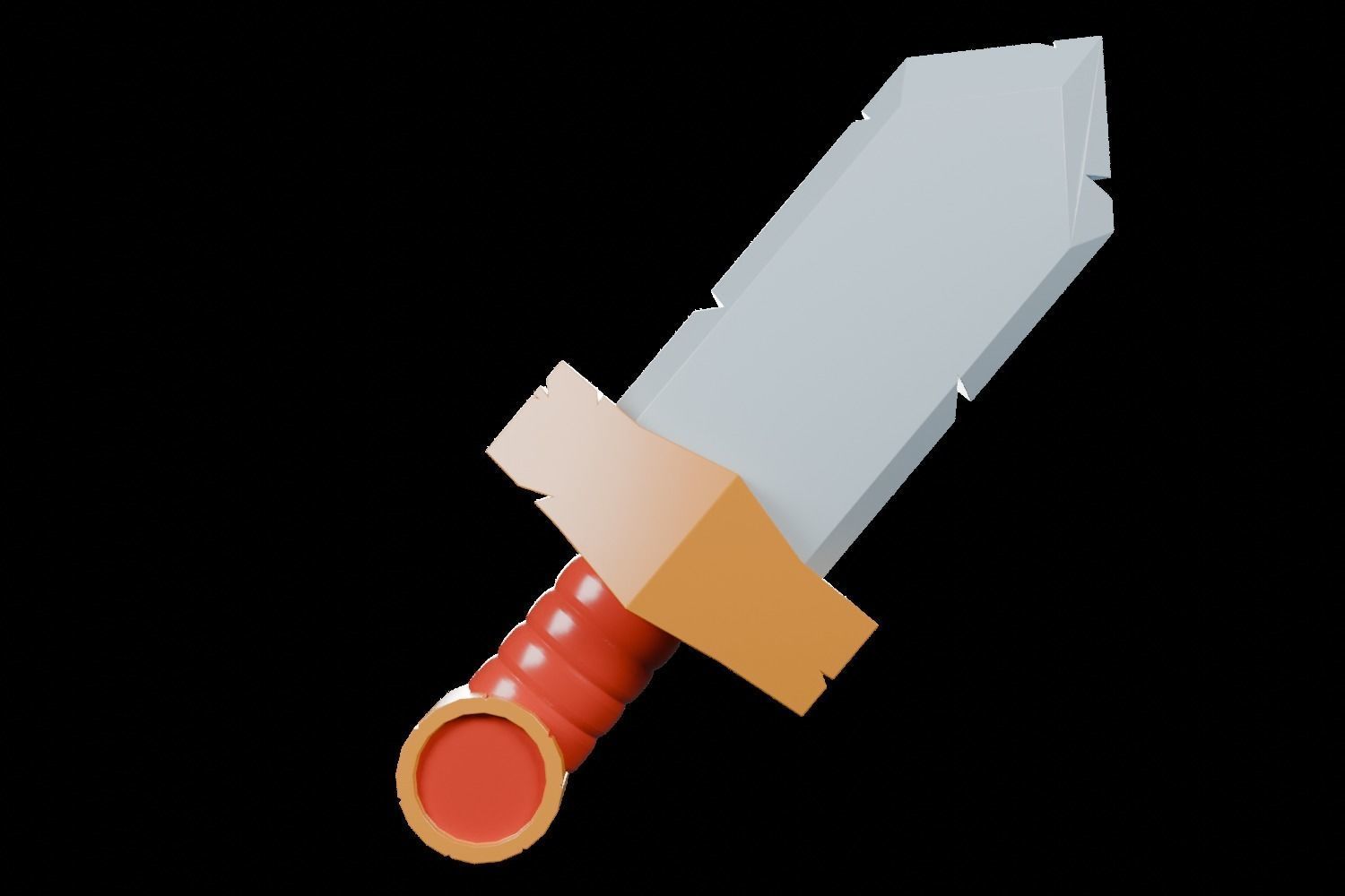 3D Sword Game asset Cartoon Low-poly 3D model_1