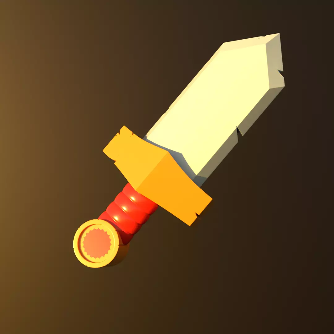 3D Sword Game asset Cartoon Low-poly 3D model_0