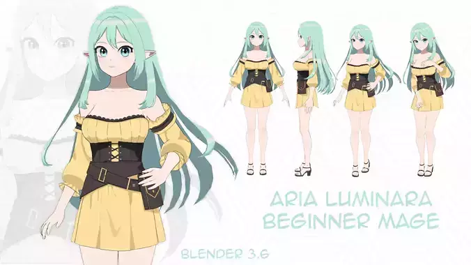 Aria Luminara - Beginner Mage 3D model