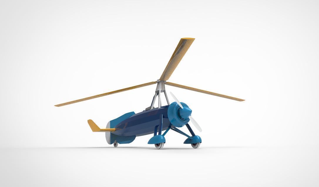 helicopter Autogiro Kellett 3D model_3