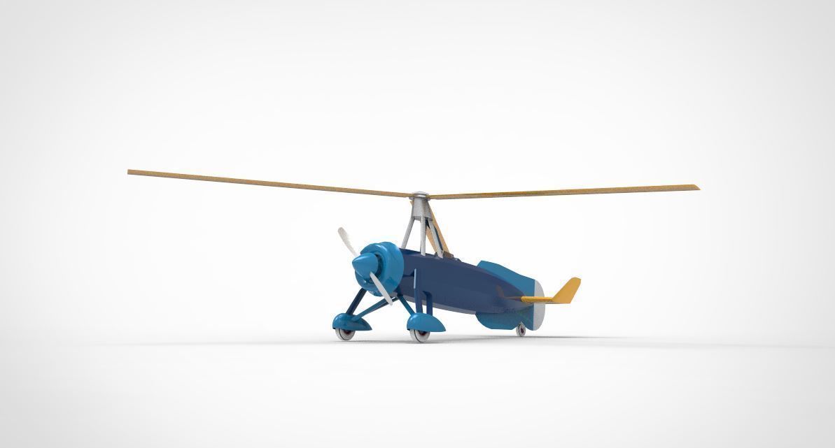 helicopter Autogiro Kellett 3D model_4