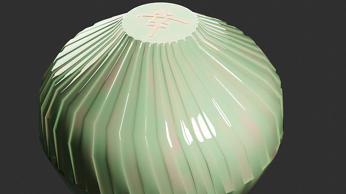 Porcelain Chinese dim sum with Chinese script on top  Free low-poly 3D model