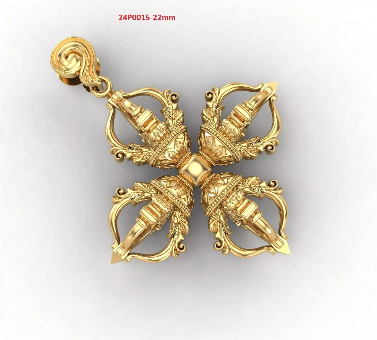 Vajra mace pedant 3D print model_0