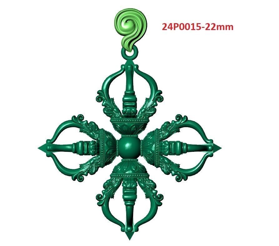 Vajra mace pedant 3D print model_2