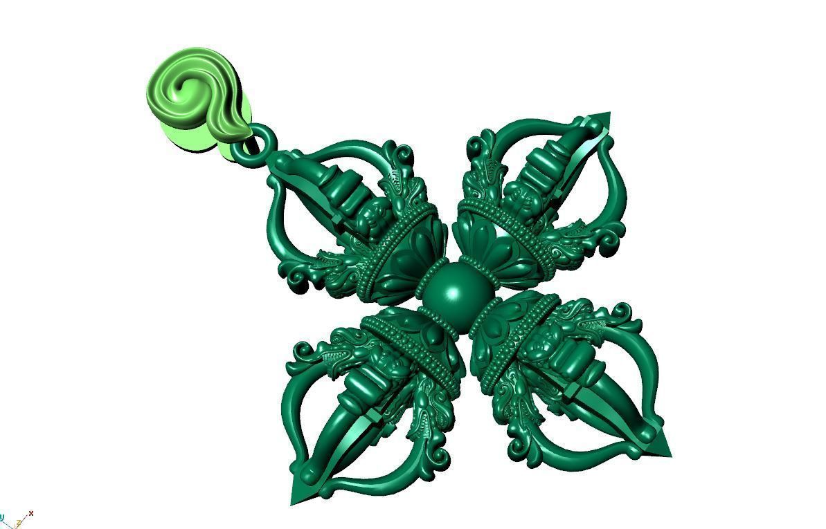 Vajra mace pedant 3D print model_1
