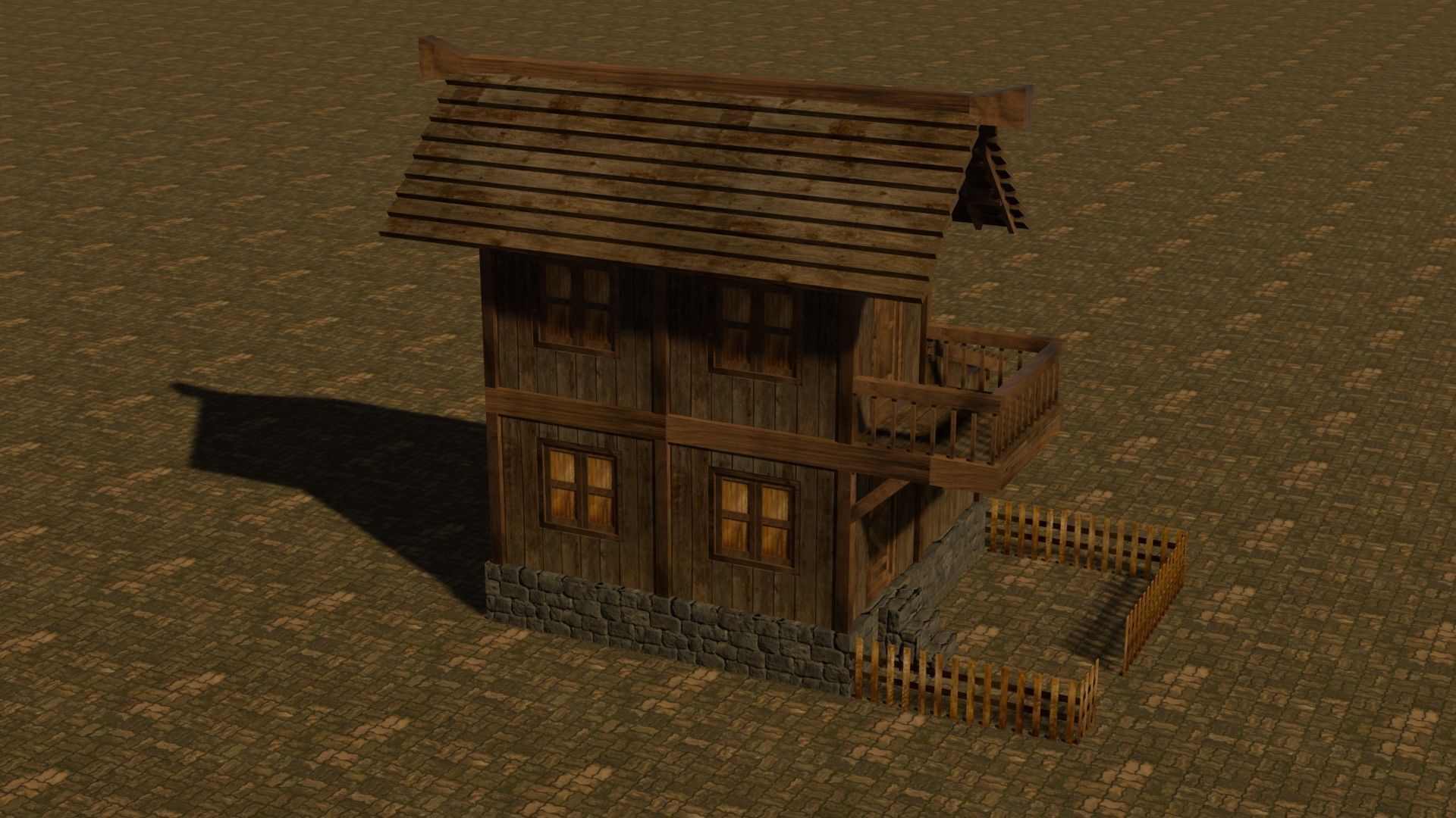 Medieval house nine 6 Low-poly 3D model_5