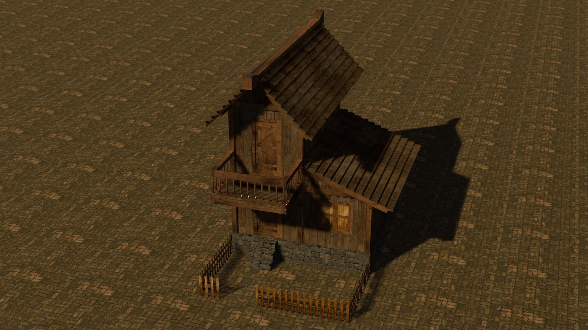 Medieval house nine 6 Low-poly 3D model_3