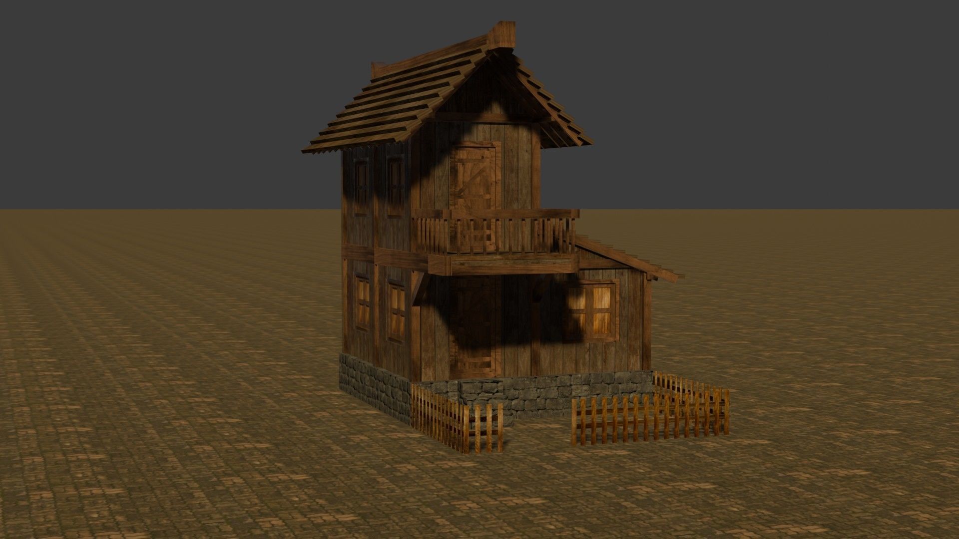 Medieval house nine 6 Low-poly 3D model_16