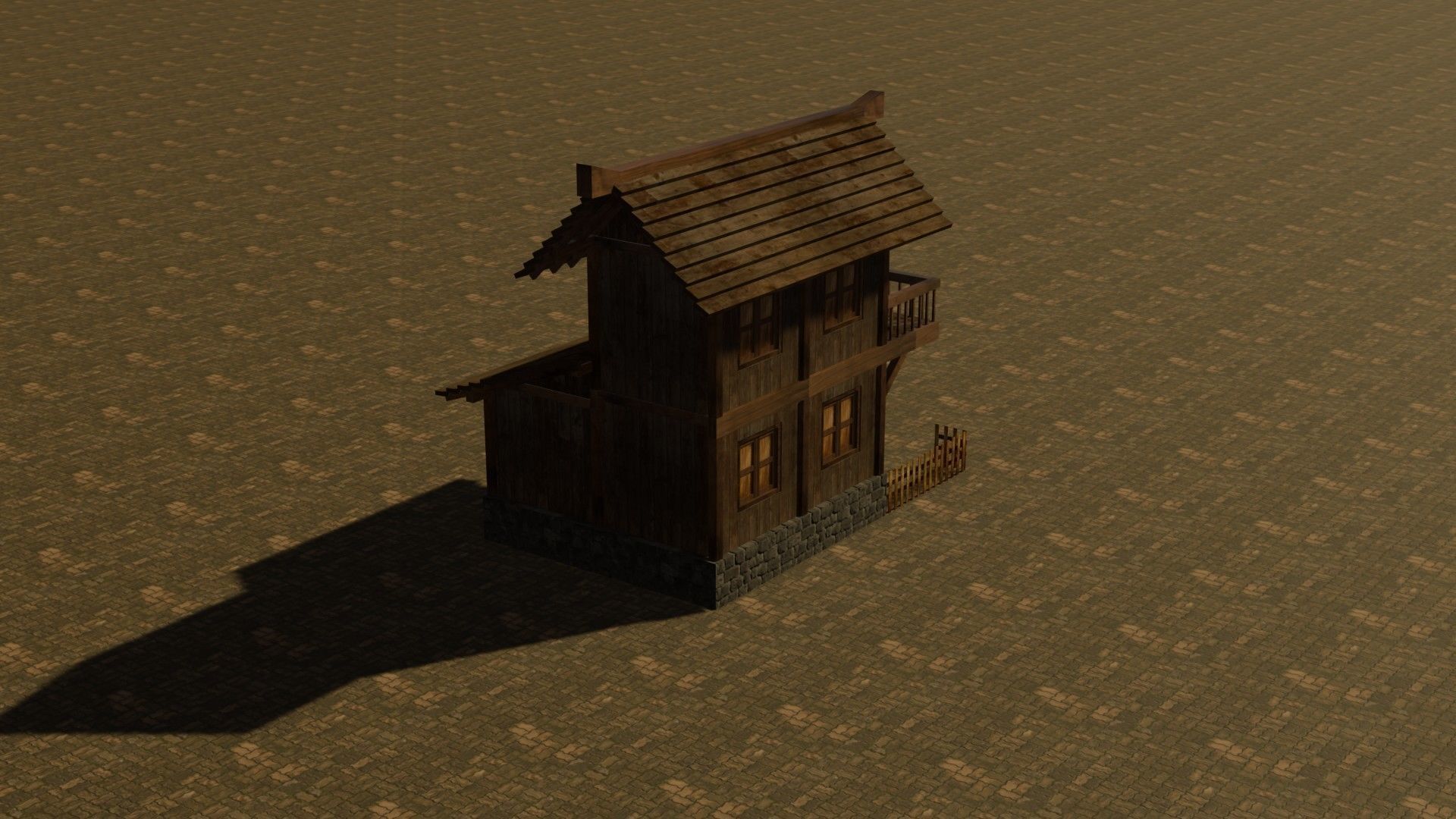 Medieval house nine 6 Low-poly 3D model_7