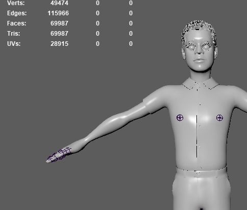 Cartoon father Low-poly 3D model_4