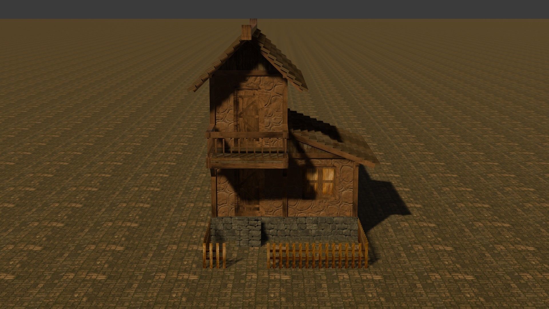 Medieval house nine 5 Low-poly 3D model_1