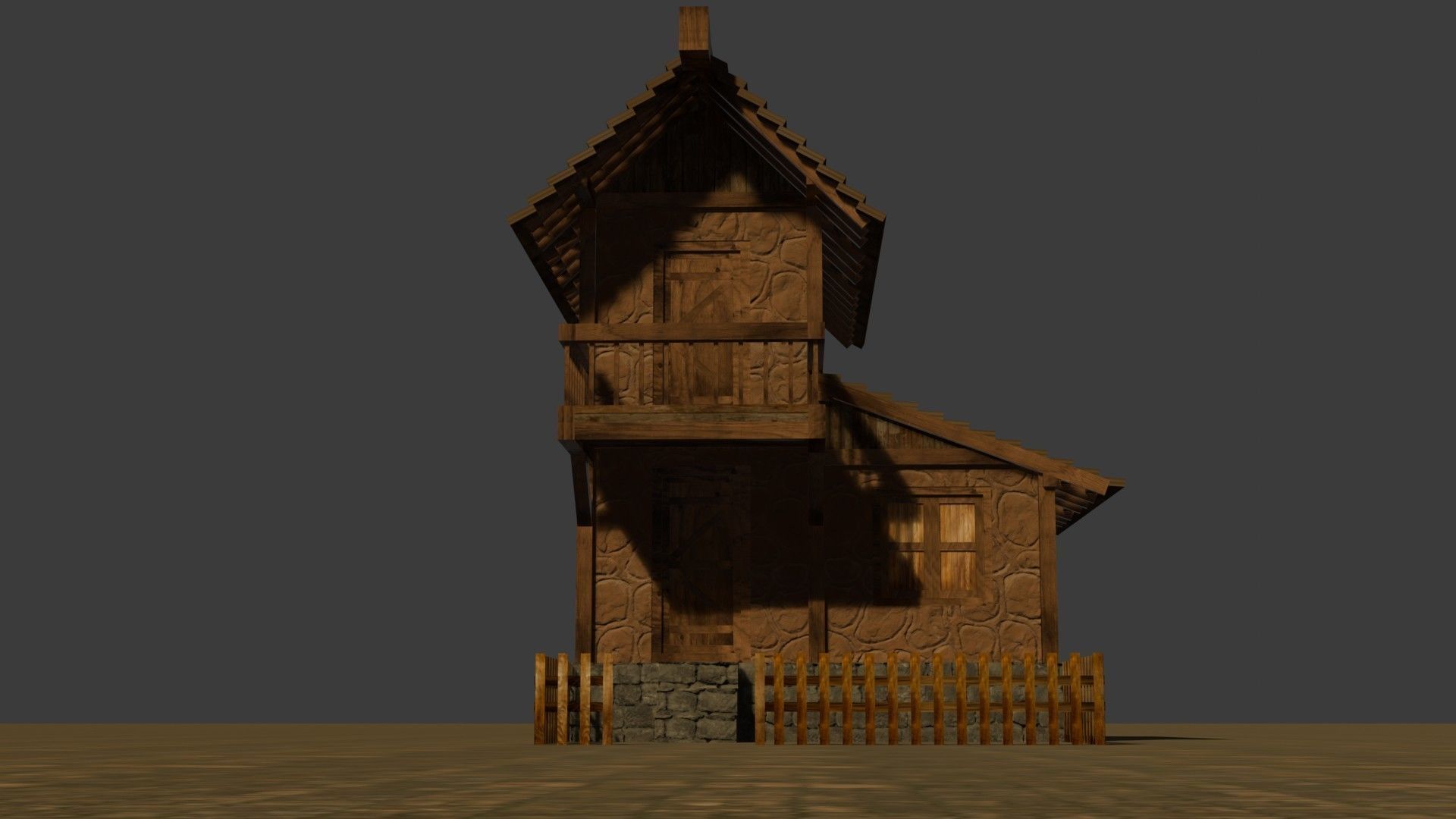 Medieval house nine 5 Low-poly 3D model_10