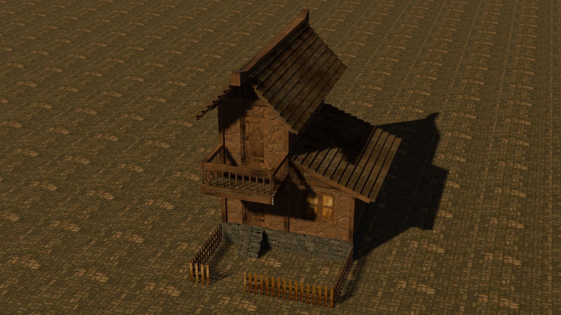 Medieval house nine 5 Low-poly 3D model_3
