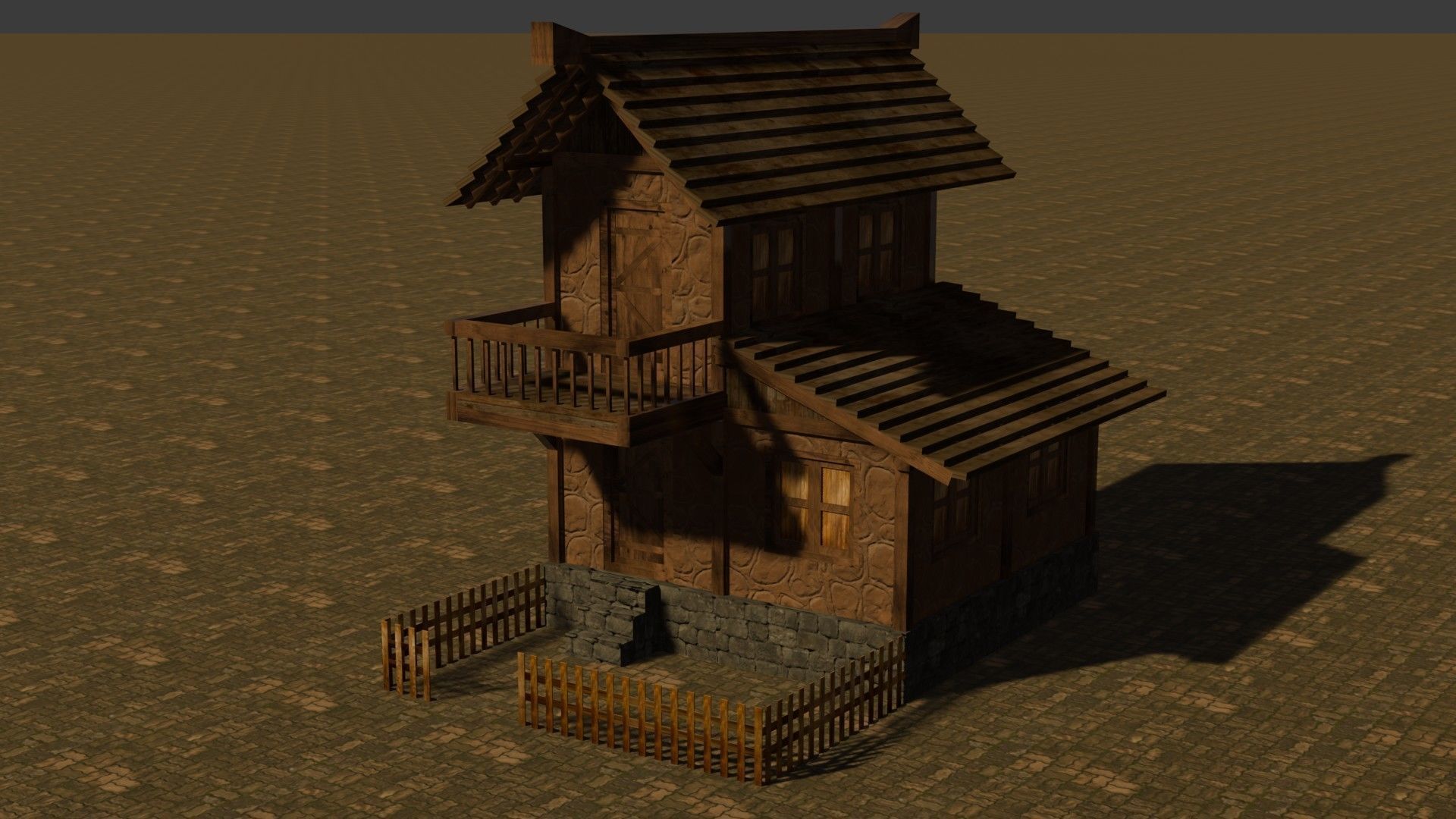 Medieval house nine 5 Low-poly 3D model_2