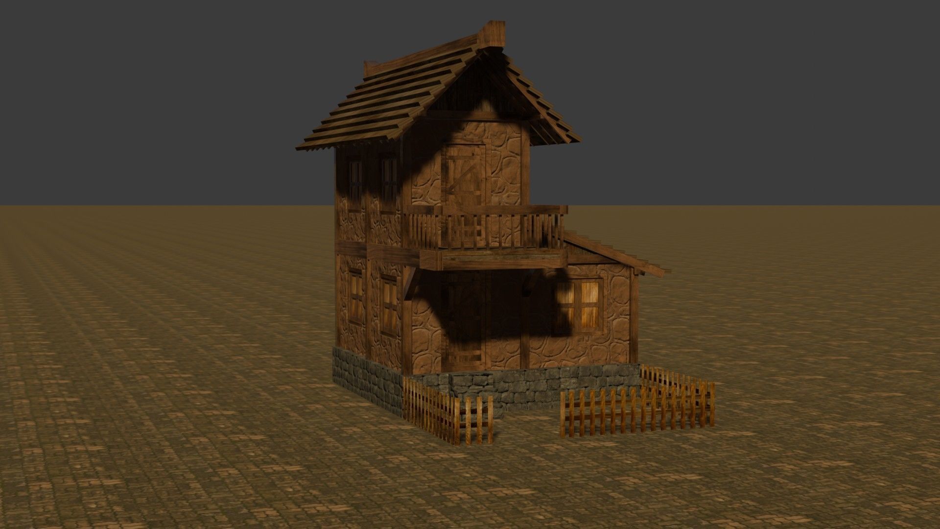 Medieval house nine 5 Low-poly 3D model_16