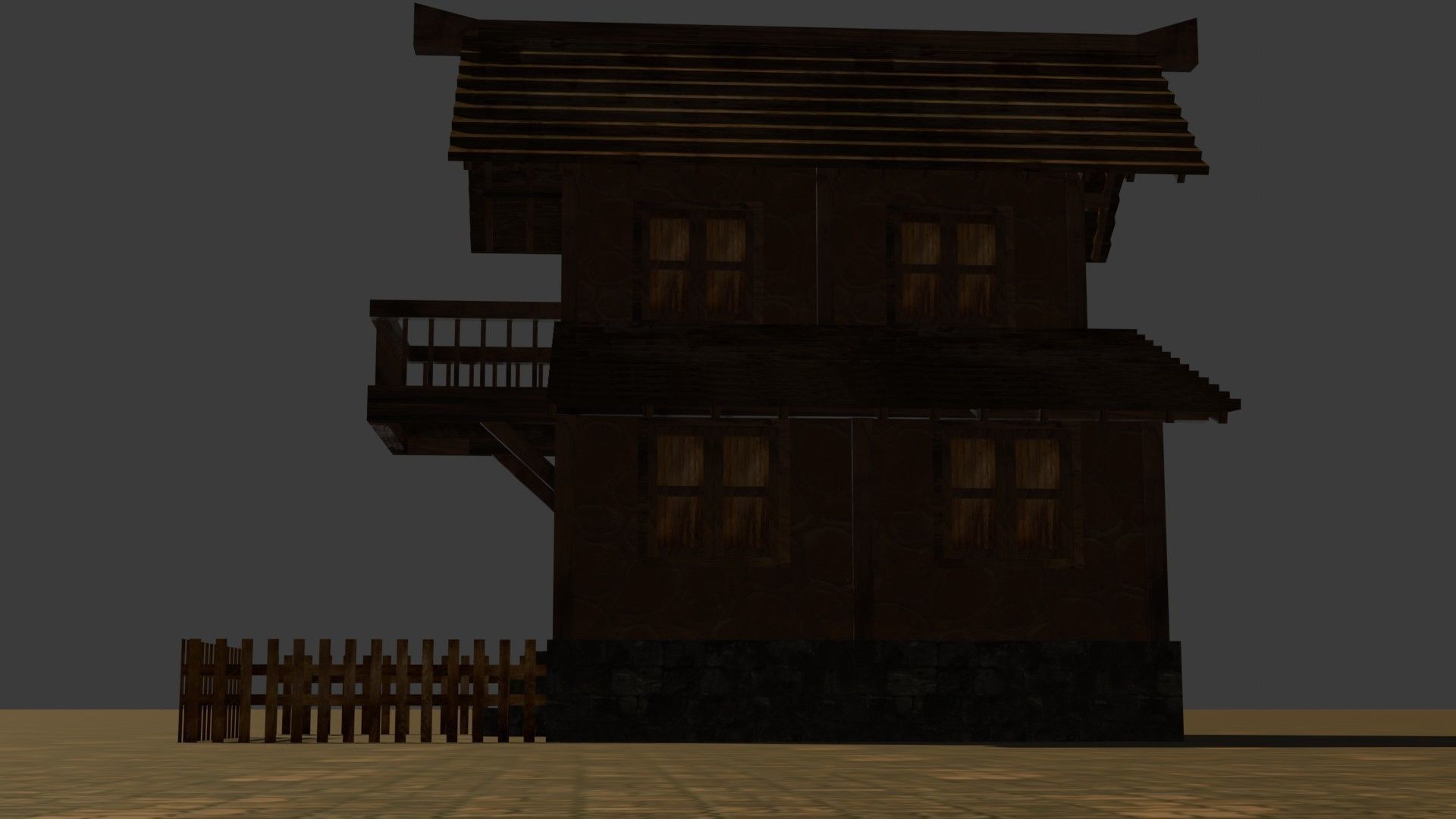 Medieval house nine 5 Low-poly 3D model_12