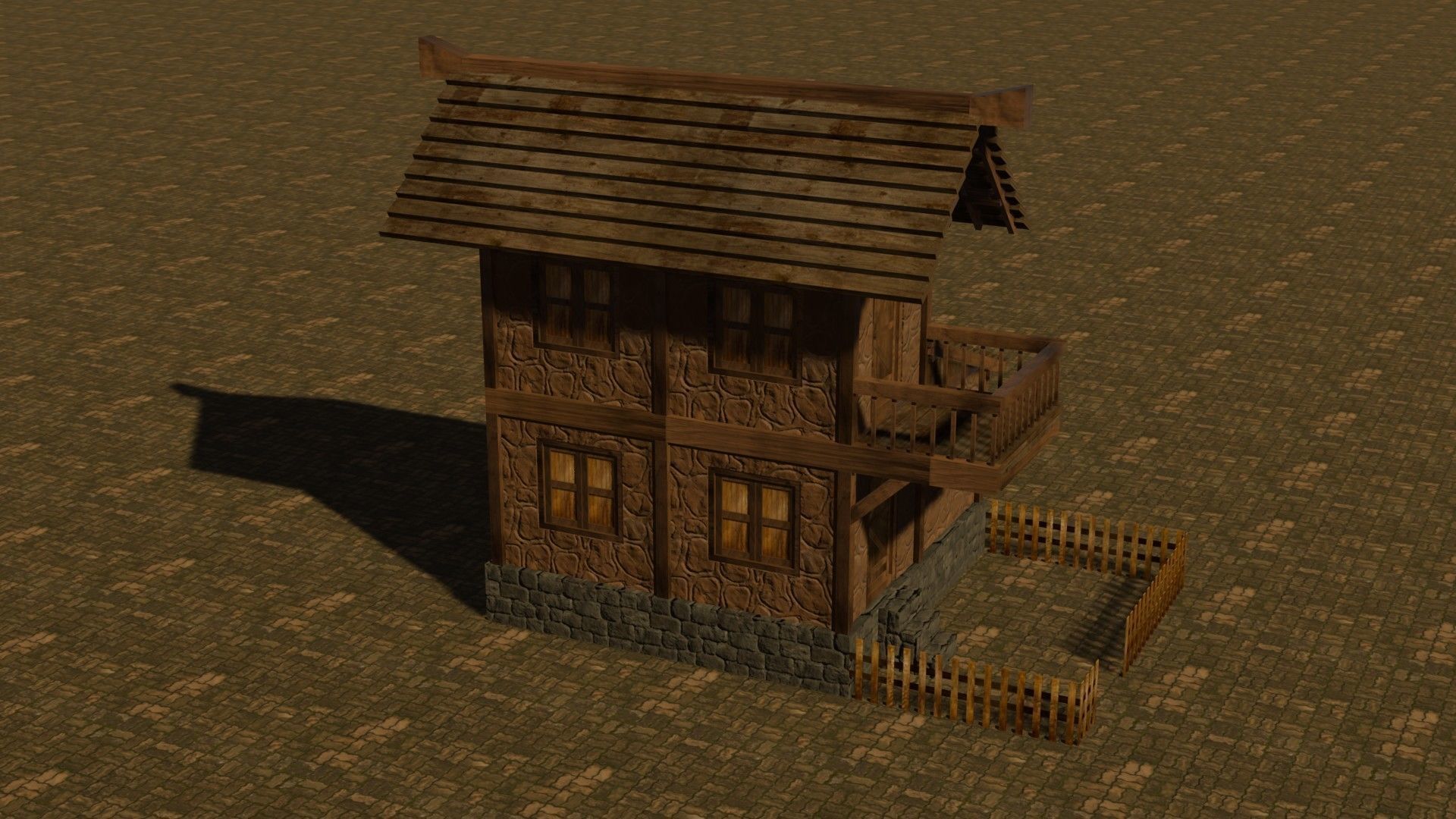 Medieval house nine 5 Low-poly 3D model_5