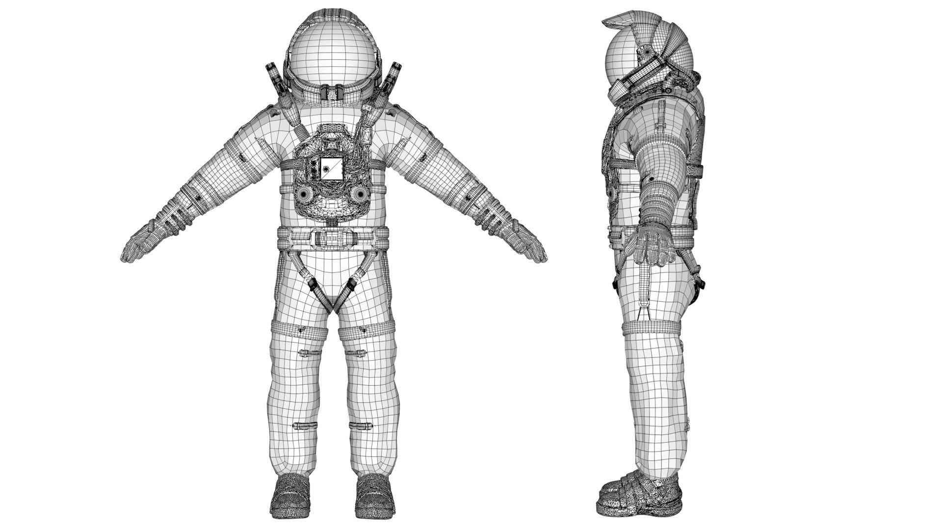 V2 ASTRONAUT SUIT Low-poly 3D model_10