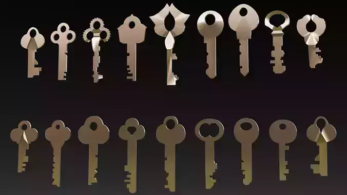 Keys Pack 3D Model Low-poly 3D model
