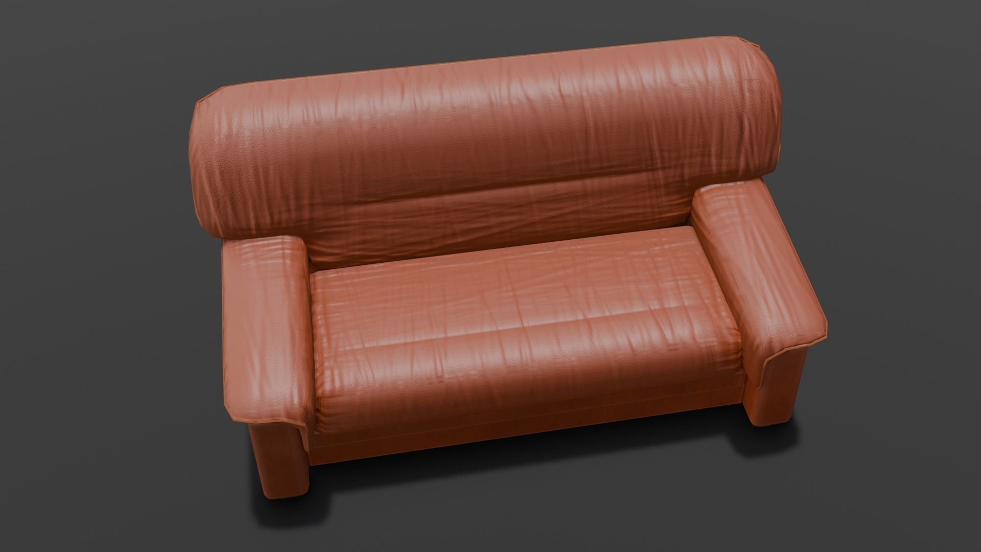 Leather Sofa 3D Model Low-poly 3D model_4