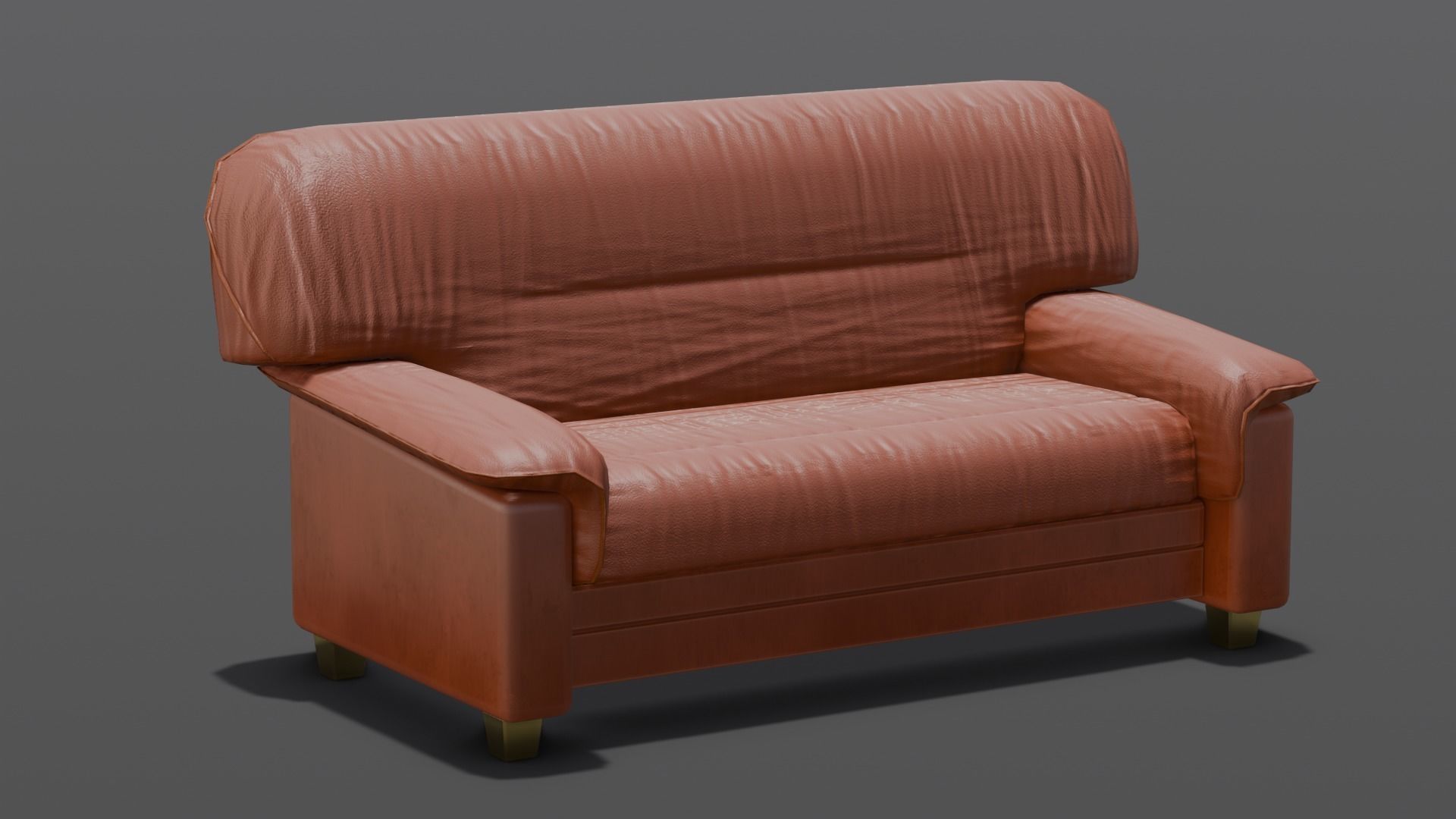 Leather Sofa 3D Model Low-poly 3D model_2