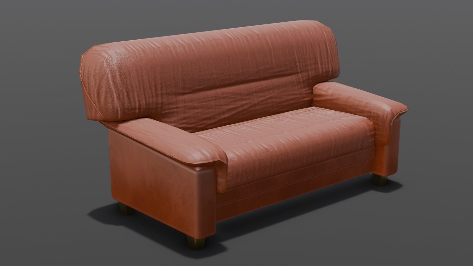 Leather Sofa 3D Model Low-poly 3D model_6