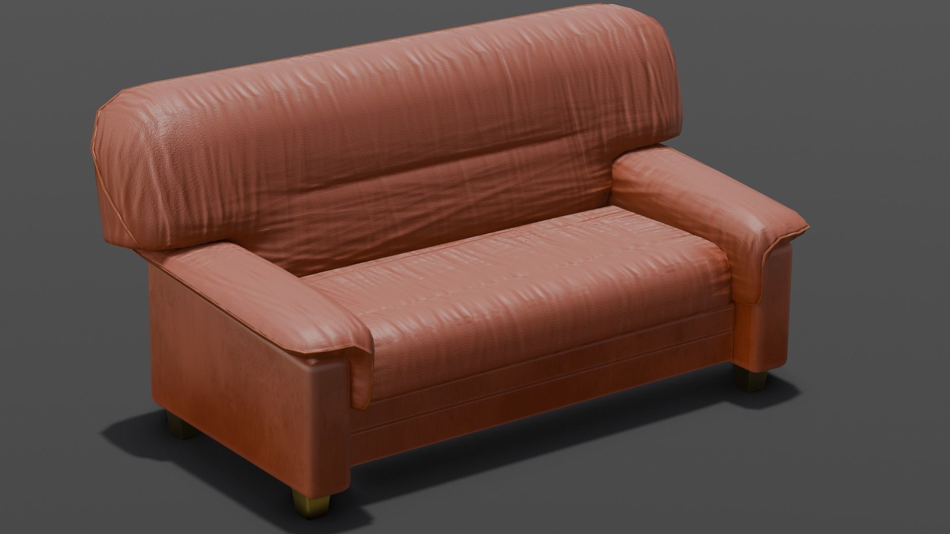Leather Sofa 3D Model Low-poly 3D model_1