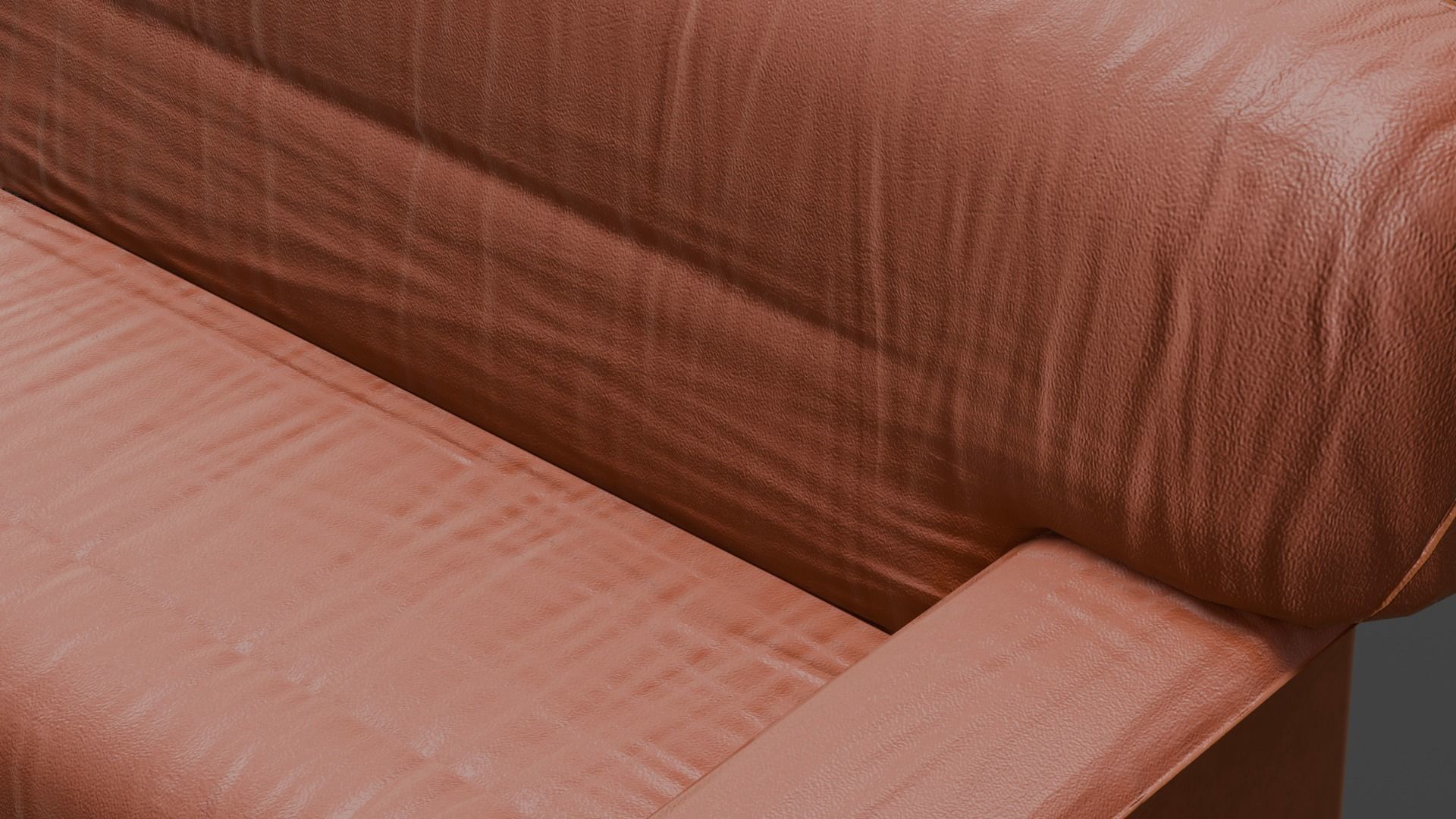 Leather Sofa 3D Model Low-poly 3D model_3