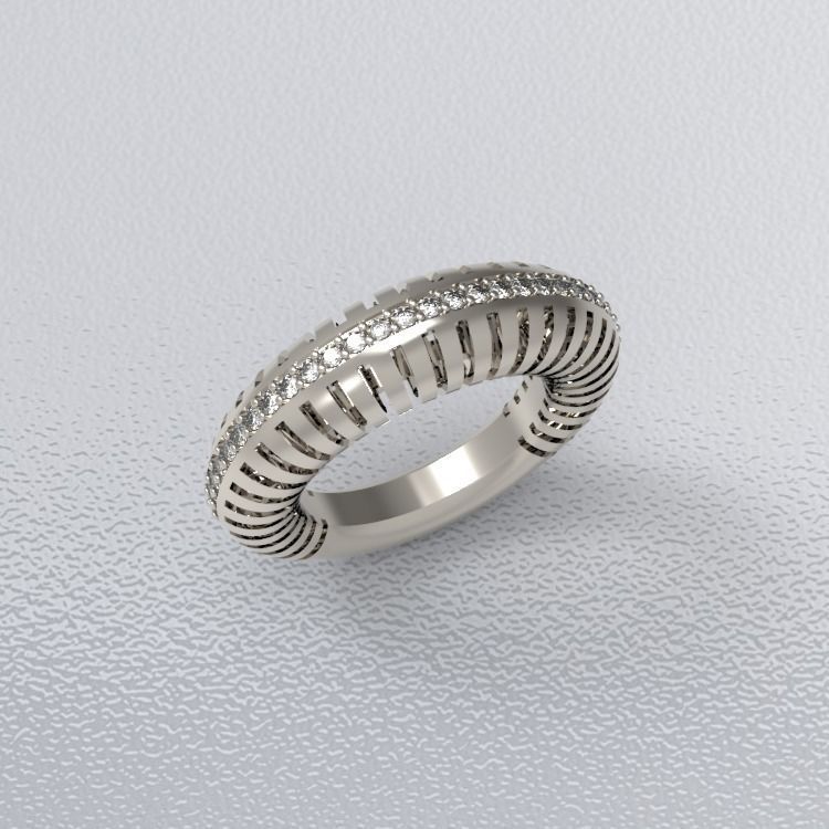 Zebra-diamond-ring 3D print model_5