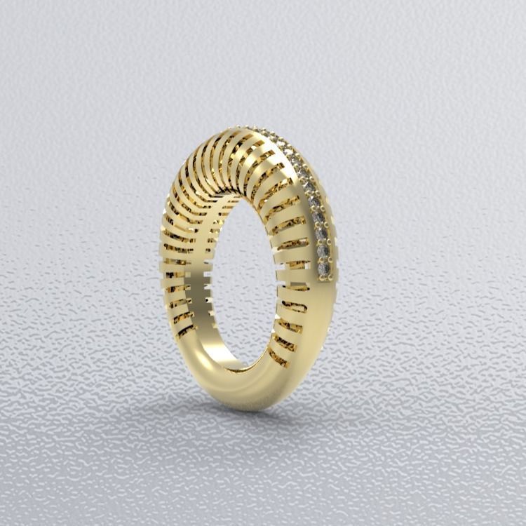 Zebra-diamond-ring 3D print model_1