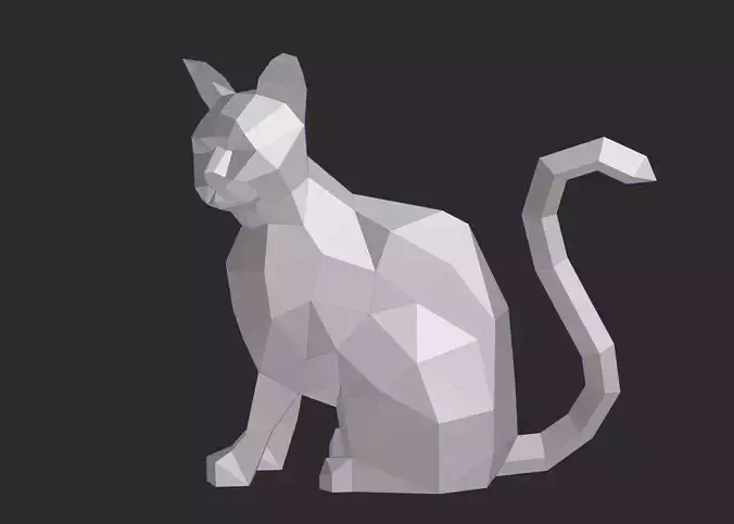 Polygonal Sitting Cat