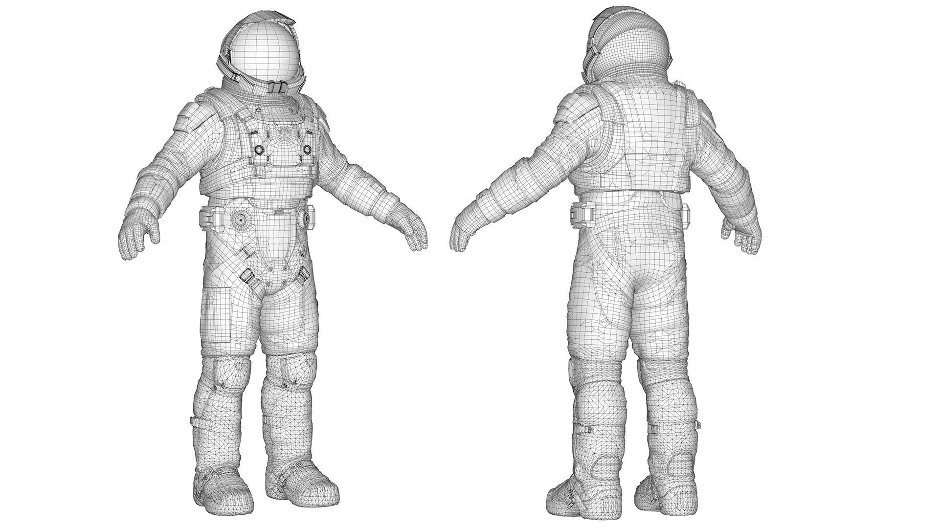 V2 ASTRONAUT SUIT Low-poly 3D model_8