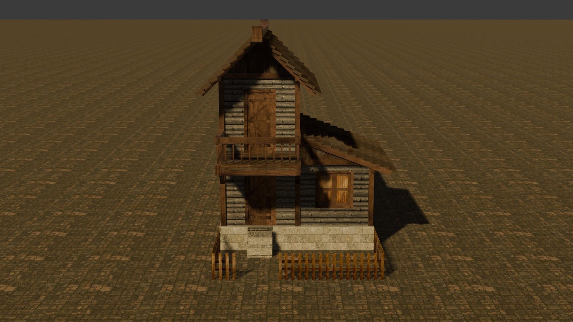 Medieval house nine 9 Low-poly 3D model_1