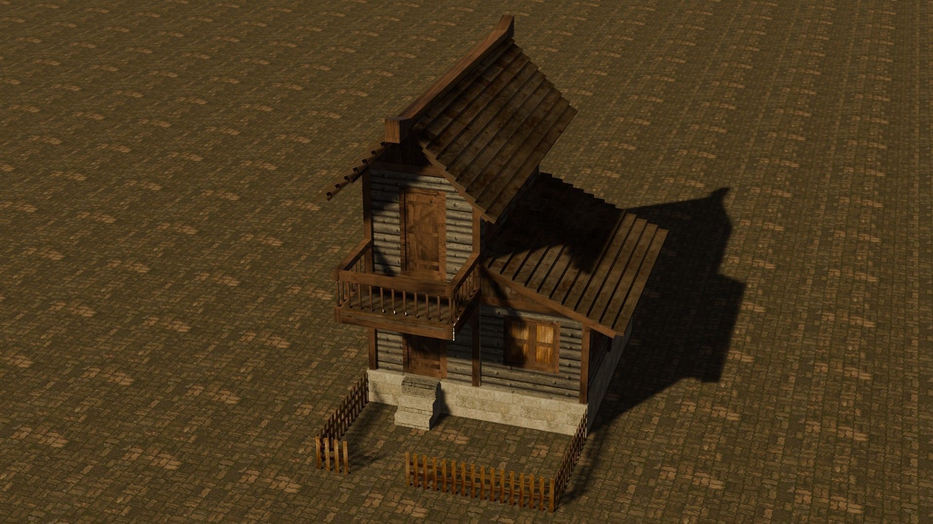 Medieval house nine 9 Low-poly 3D model_3