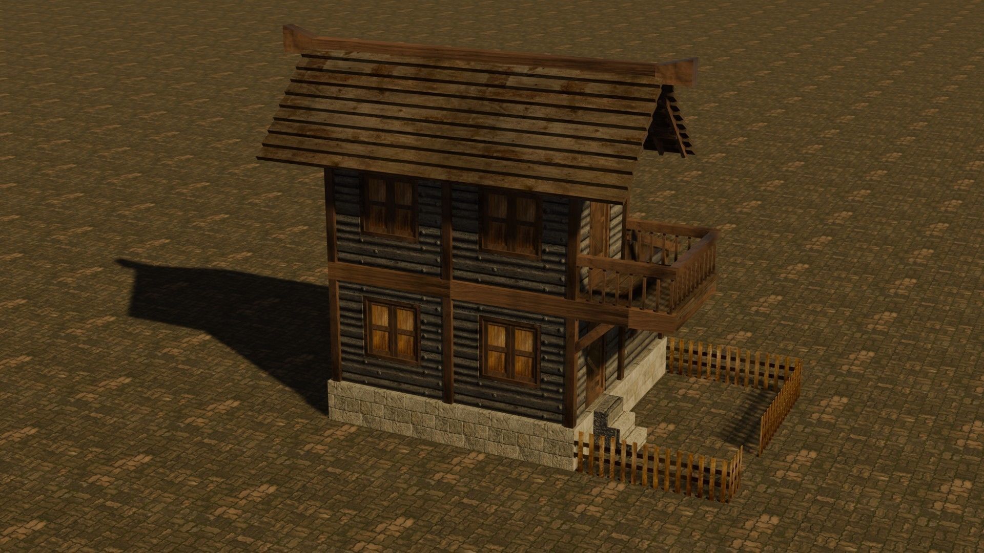 Medieval house nine 9 Low-poly 3D model_5