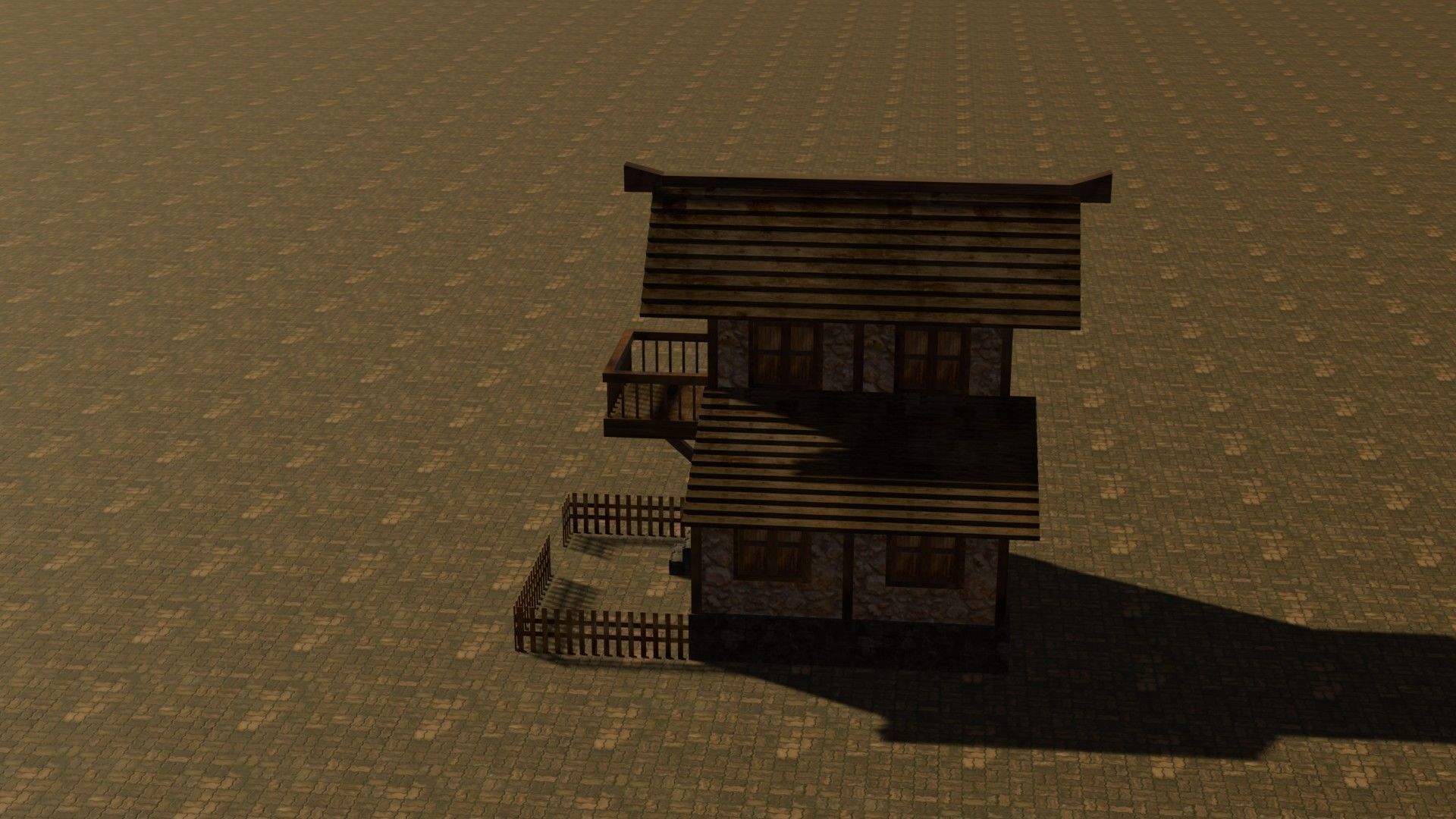 Medieval house nine 2 Low-poly 3D model_9