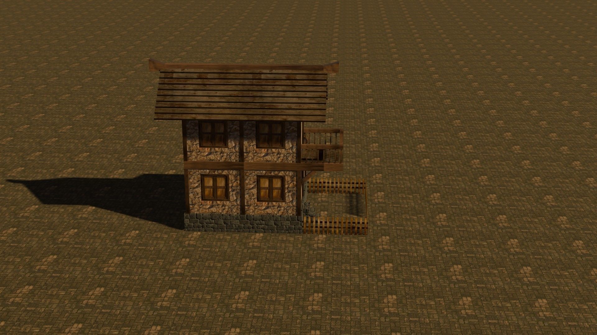 Medieval house nine 2 Low-poly 3D model_6