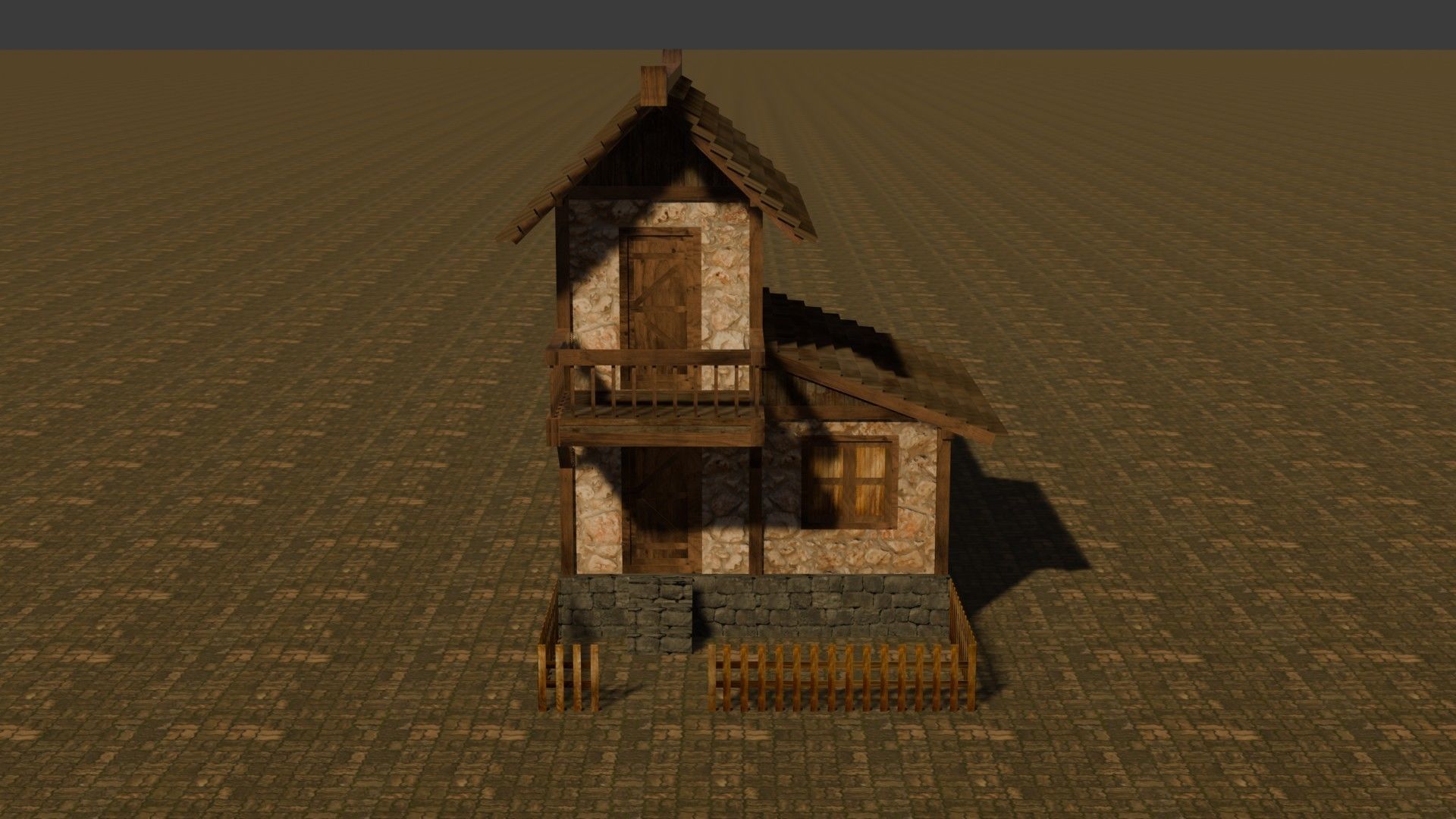 Medieval house nine 2 Low-poly 3D model_1