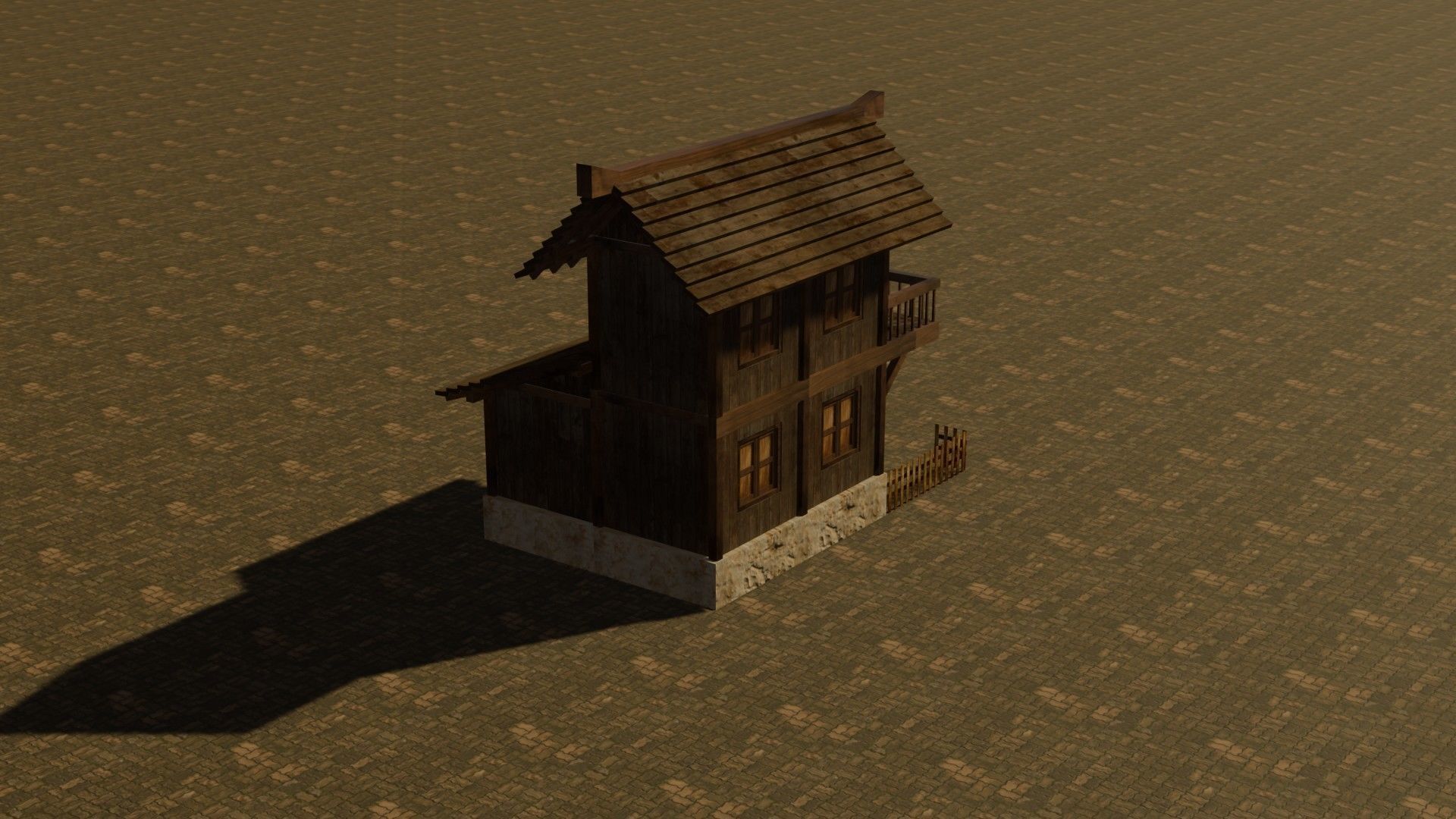 Medieval house nine 18 Low-poly 3D model_7