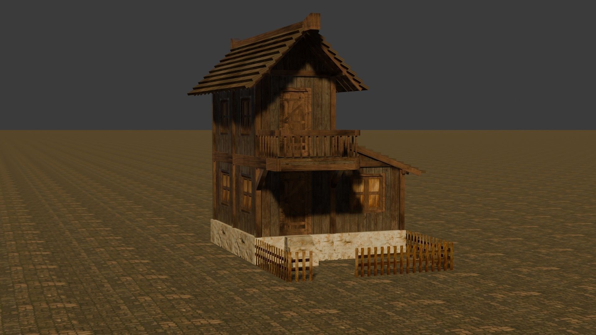 Medieval house nine 18 Low-poly 3D model_16