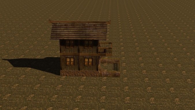 Medieval house nine 17 Low-poly 3D model 7
