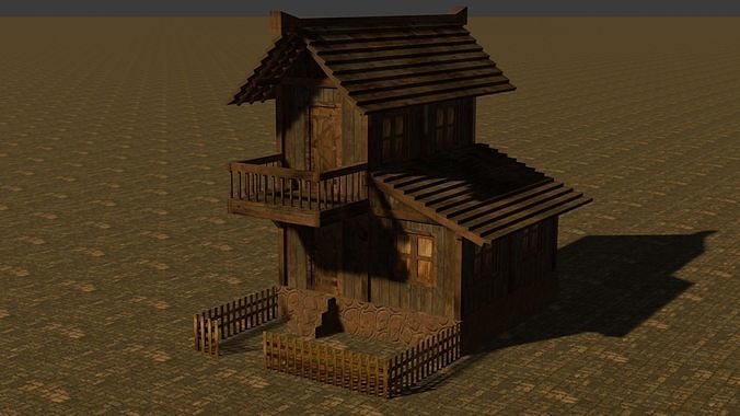 Medieval house nine 17 Low-poly 3D model 3